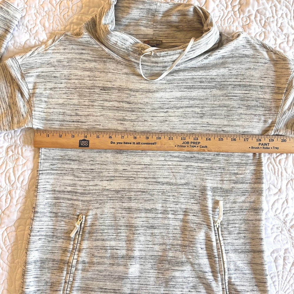 Talbots Womens Space Dye Cowl Neck Tunic Pullover Cozy Sweatshirt Gray Small - Picture 3 of 9